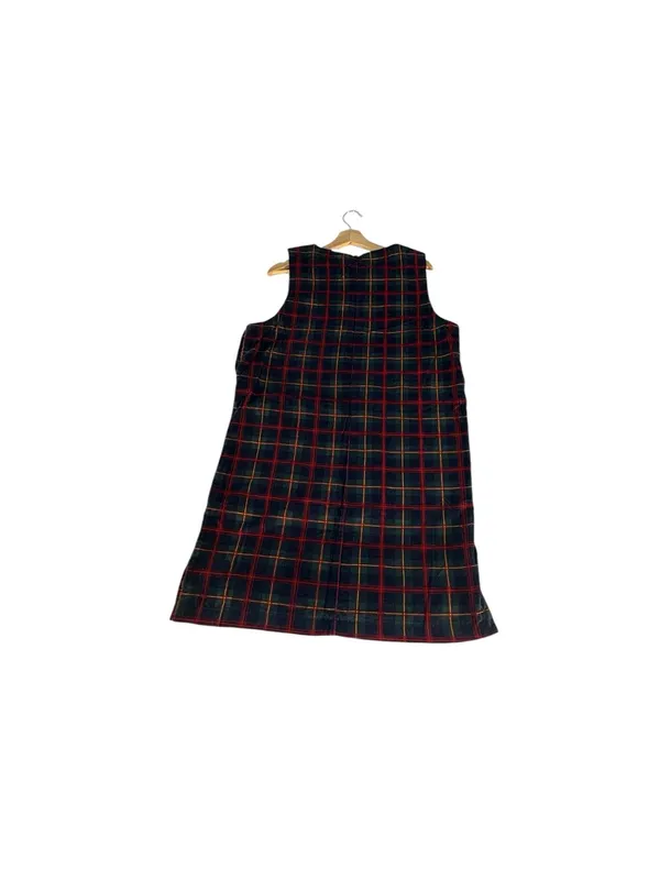 Vintage 90s Disney Store Winnie the Pooh Plaid Corduroy Jumper Dress M - Image 5