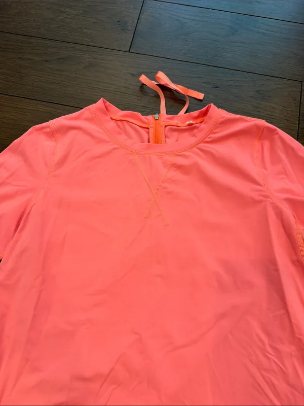 Lululemon Run Warm-Up Crewneck Pullover Coral Pink Size 8 Long Sleeve - C11-632 - Image 3