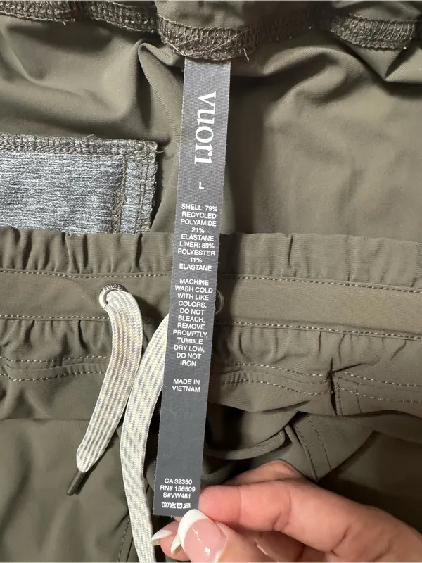 Vuori Miles Olive Drawstring Jogger Pants Size Large - Image 5