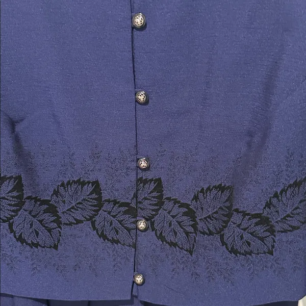 Chic Blue Midi Dress with Floral Accents - Image 3