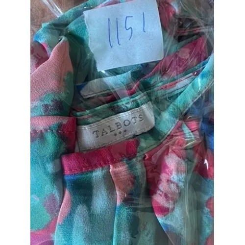 Talbots LG Sleeveless Abstract Floral Print Blouse Boho Cottage Spring‎ Flowy - Image 5