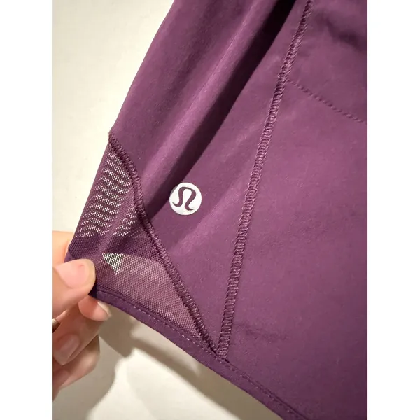 Lululemon Hotty Hot Shorts Sz 2 Tall High-Rise Lined 4" Purple Running Workout - Image 3