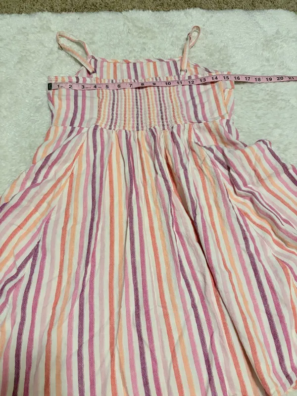 Gap medium striped square neck linen blend dress - Image 4