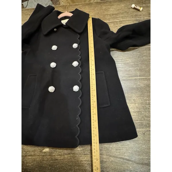 Kate Spade Out West Scallop Double-Breast Peacoat Black Size Small - Image 10