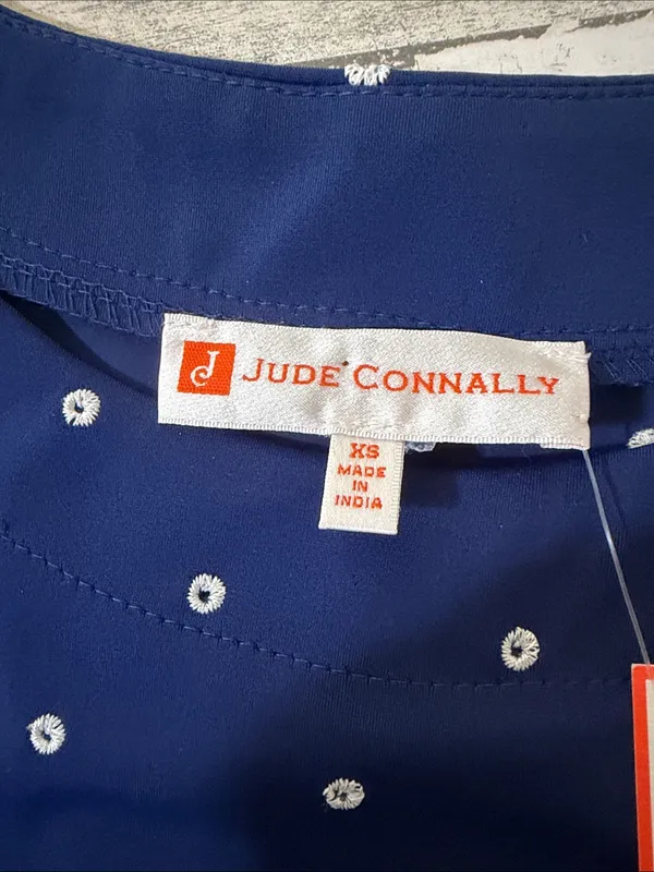 Jude Connally Ella Eyelet Dress Navy White Size XS - Image 5