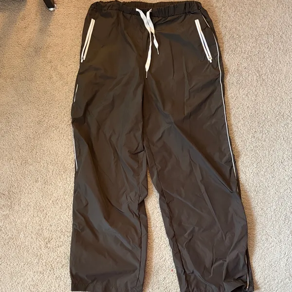 Women’s Gold Hinge Brown Warm Up Track Pants Size Large - Image 4