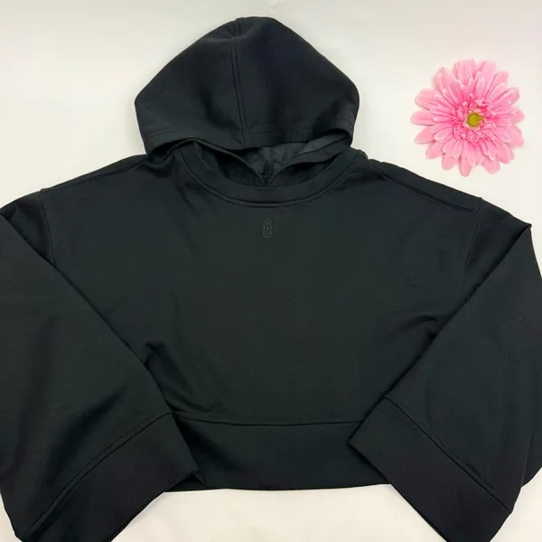 Free People Movement Playing Games Hoodie Cropped Black Loungewear Workout - Image 7