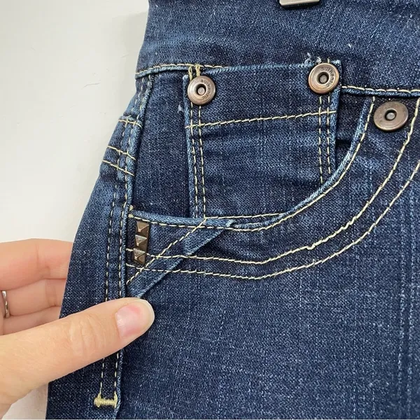 Authentic Denim Dark Wash Straight Leg Jeans Womens 10P Blue Denim Fall Casual - Image 4