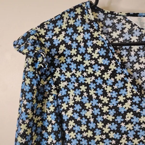 Primark Cares‎ Black Floral Long Sleeve Mini Dress - Size M - Image 5