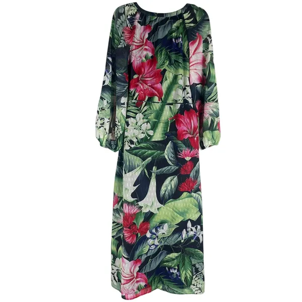 Tommy Bahama Celebration Tropical Floral Maxi Dress Green Size XXS - Image 9
