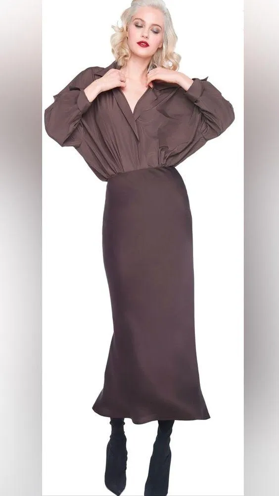 Norma Kamali BIAS OBIE SKIRT TO MIDCALF, size XS - Image 4