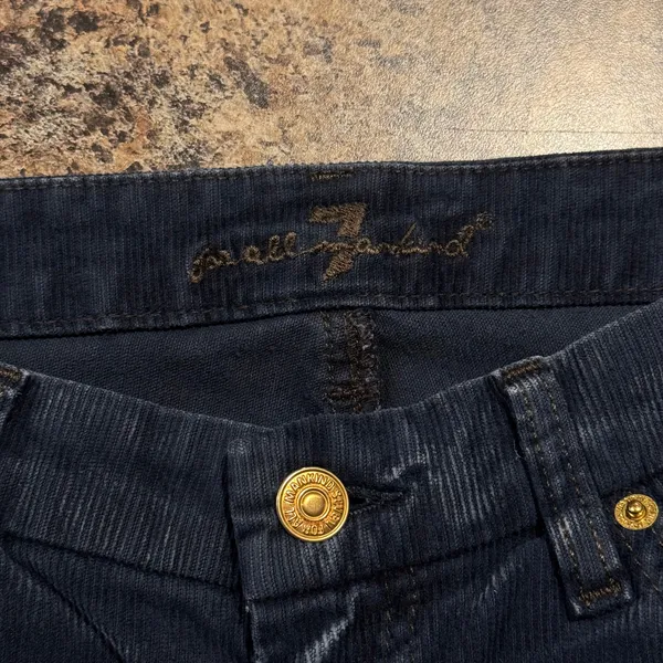 7 For All Mankind Bootcut Corduroy Pants A Pocket Low Rise Navy Minimalist 29 - Image 3