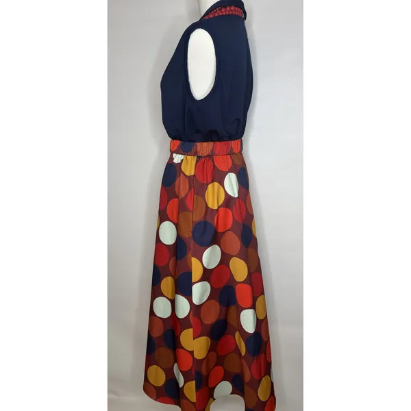 Kate Spade New York Polka Dot Midi Skirt XS Multi Color Elastic Waist A-Line - Image 5