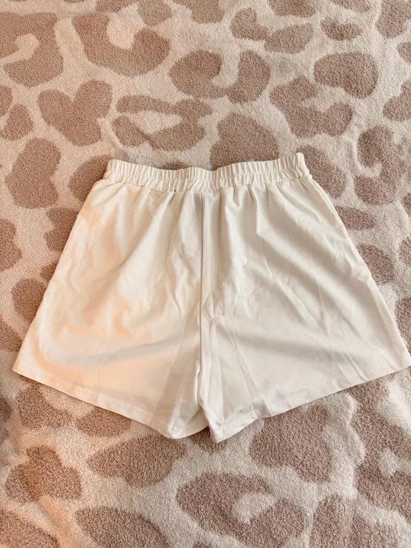 Shein White Comfy Sweat Shorts - Image 4