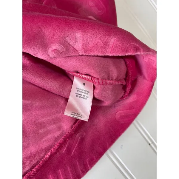 Juicy Couture Velour Pajama Set Fuchsia Pink Logo Y2K Lounge Set 3330-47 M - Image 5