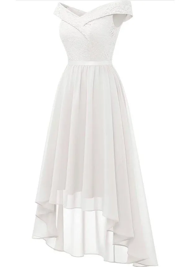 NEW Lace Chiffon Long Dress Off The Shoulder Formal 2X - Image 4