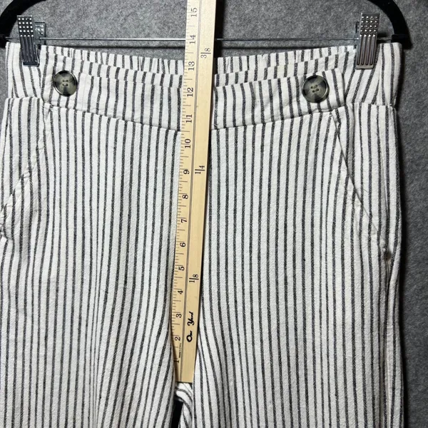 Definitions d.jea‎ Womens Medium Striped Linen Blend Wide Leg Pants Black White - Image 9