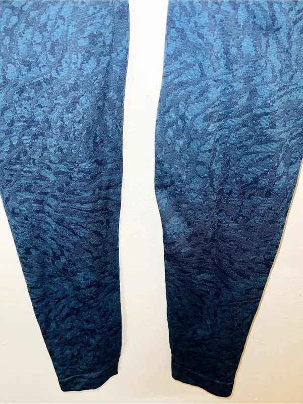 Gymshark Multi Blue Patterned Seamless High Rise Workout Leggings - Image 7