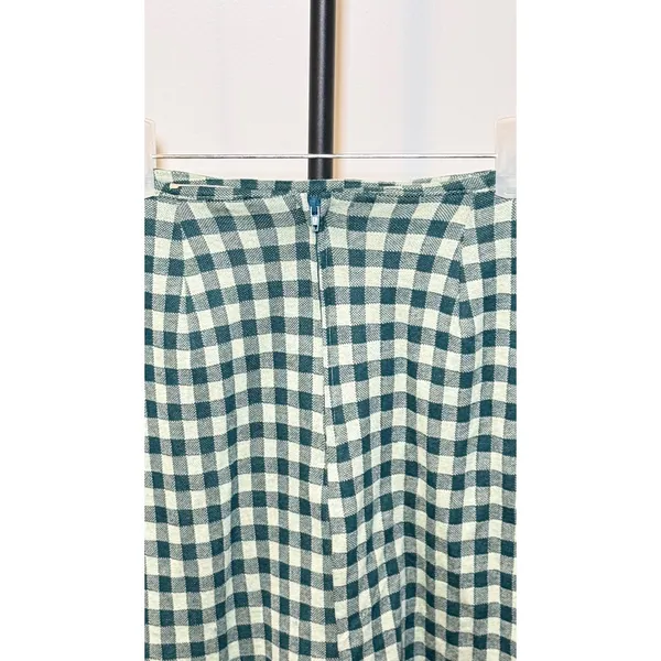 NEW! Altar'd State Womens Green Gingham Mini Skirt Pockets Size M - Image 2