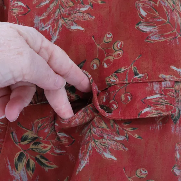 Christopher & Banks Vtg 90s Floral Button Down Shirt Jacket‎ Womens Shacket Western Stretch Size L - Image 6