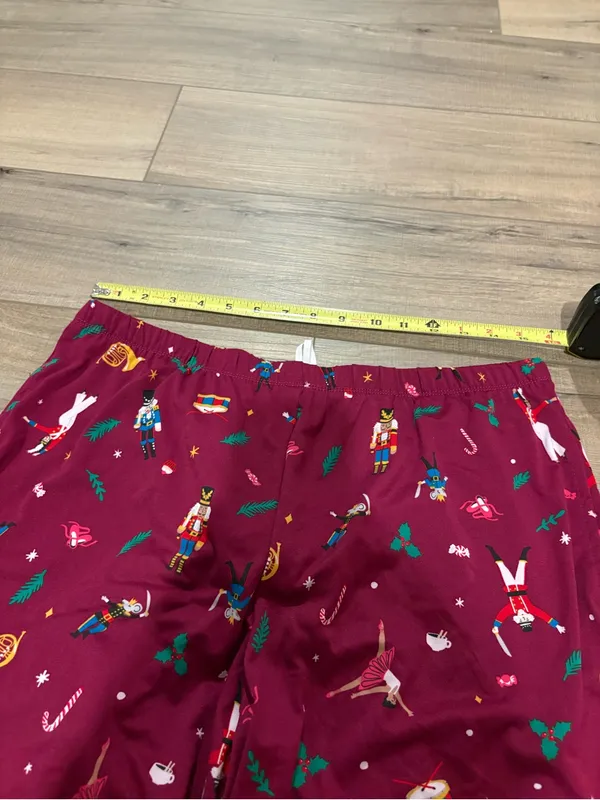 Joyspun nutcracker holiday Long Sleeve Jogger Pants Pajama Set Berry size large - Image 8