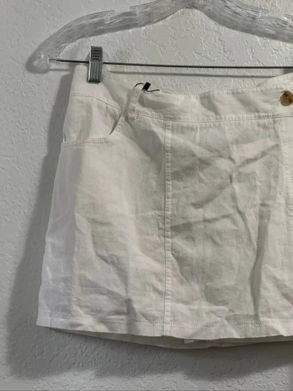 New Milio Milano LINEN MINI WRAP SKIRT W/POCKETS S - Image 3
