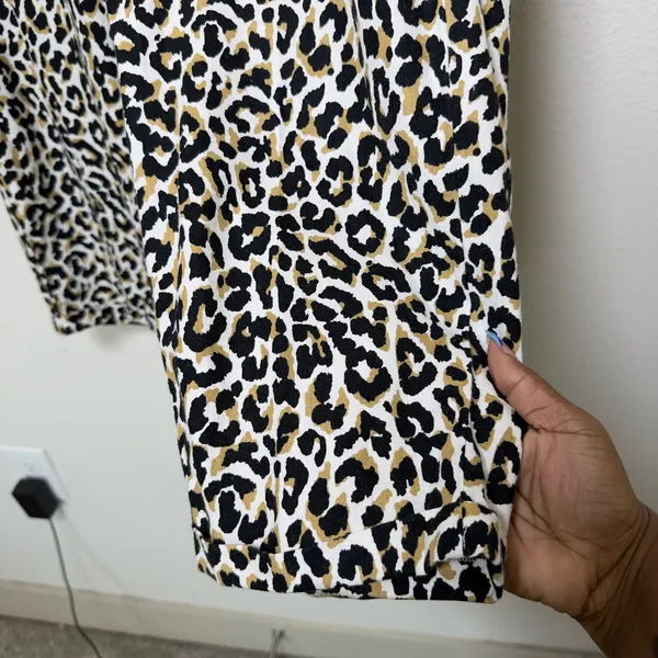 J. Crew Women Linen Cotton Pants 14 Leopard Coastal Lagenlook Summer Casual‎ - Image 6