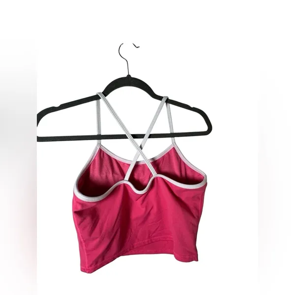 Senita Athletics Ava Crop Top S Dragonfruit Pink White Criss Cross Sports‎ Bra - Image 6