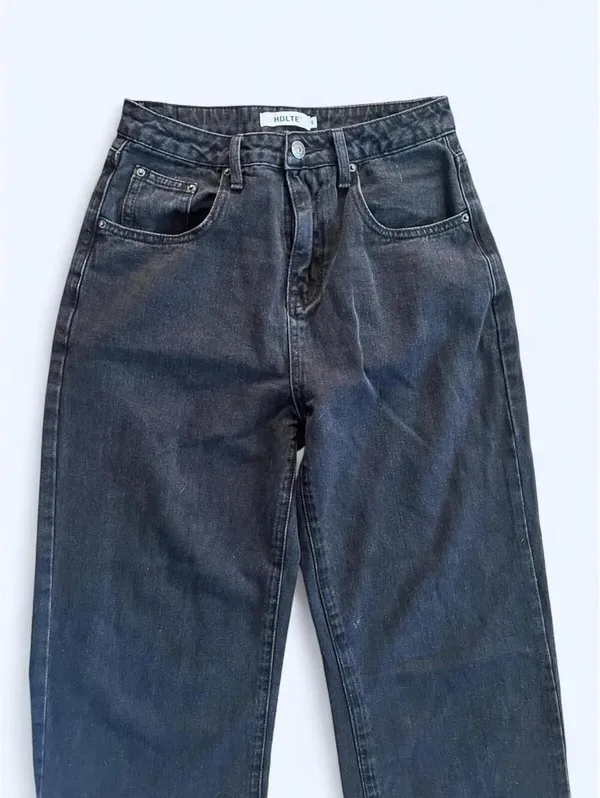 HD in Paris Y2K black wide leg jeans soft grunge baggy denim Size Small 🖤 - Image 4