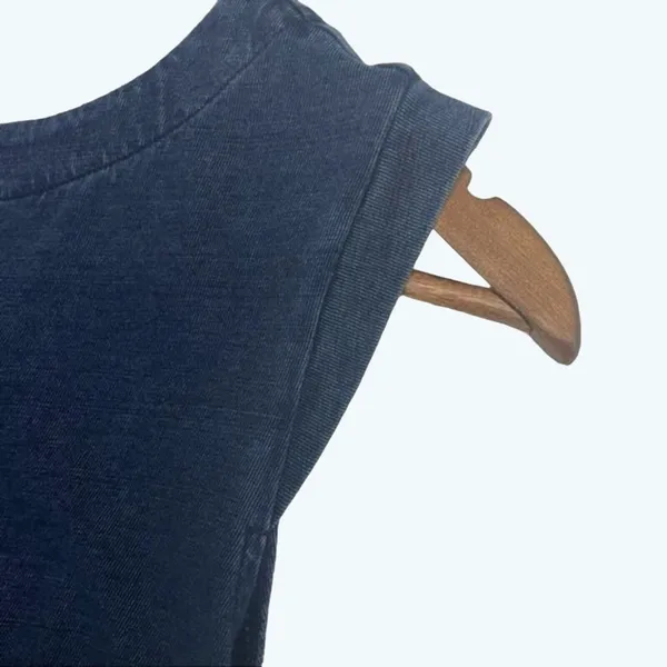 LOFT Denim Look Sleeveless Dress Blue Zip Back Lightweight Size 0 - Image 8