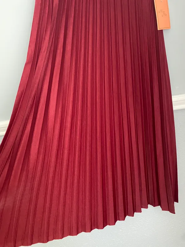 New Mix Burgundy Midi Skirt - Image 3