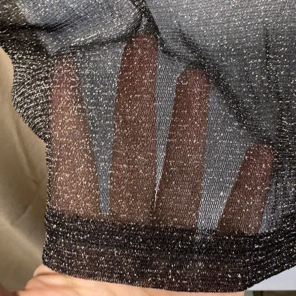 NWT COTTON ON Black Metallic Mesh Crop Top M Grunge Goth Festival‎ Punk Fetish - Image 5