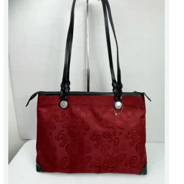 Brighton Mevelyn Red‎ Canvas Tote with Leather Trim B30 - Image 2