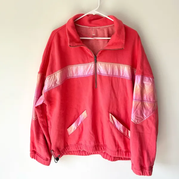 Free People Movement Away We Go Half Zip Pullover Pink Hibiscus Iridescent - Image 3