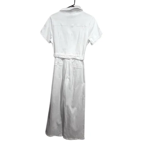 Entro White Utility Belted Wide Leg Jumpsuit Size Small Chic Casual - Image 5