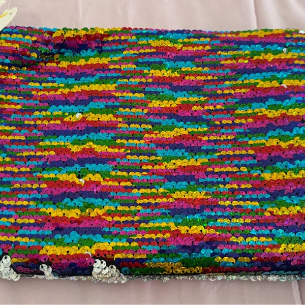 NWT Chloe Alexis Multicolor Sequin Clutch cosmetic bag size 10x7 boho maximalist - Image 9