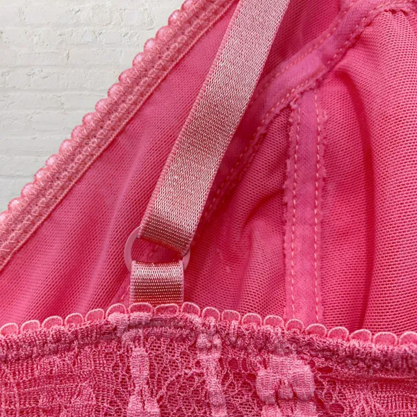 Free People Intimately Lace Bralette L Pink Lemonade Crop Top Stretch Mesh - Image 12