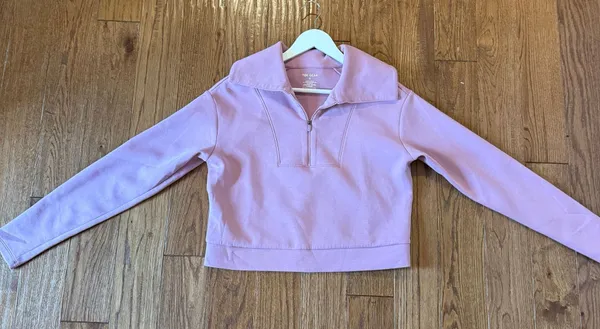 TEK Gear Mauve ultra comfort purple cropped collared quarter zip sweater small - Image 5
