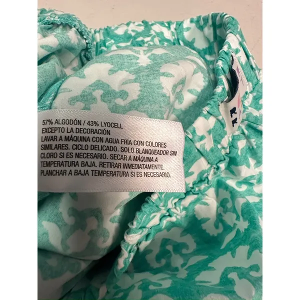 Roller Rabbit Green White Floral Block Print Pajama Boxer Shorts Womens XS NWT - Image 5