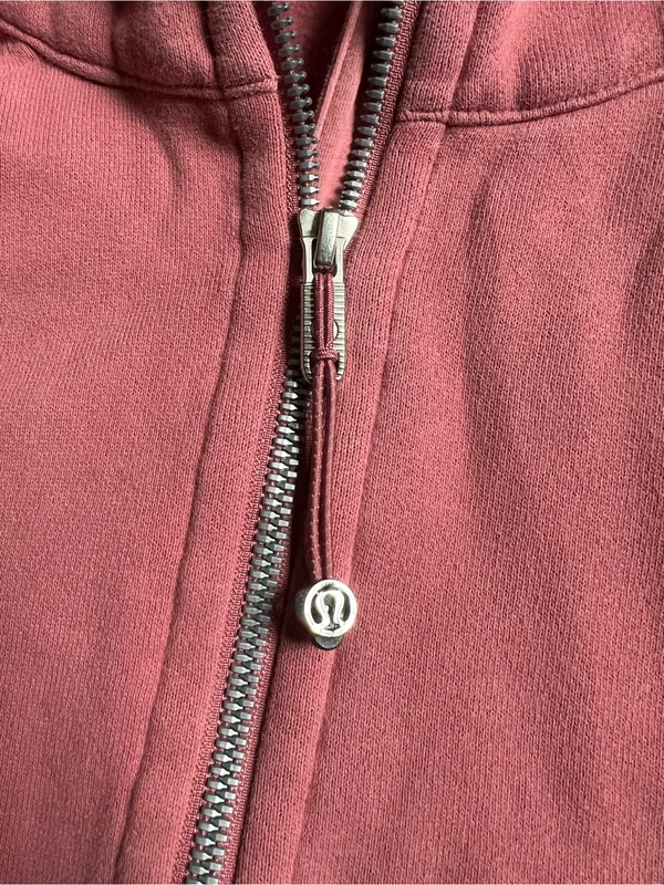 lululemon athletica Cropped scuba Half-Zip Hoodie in Dusty Rose size m/l - Image 2