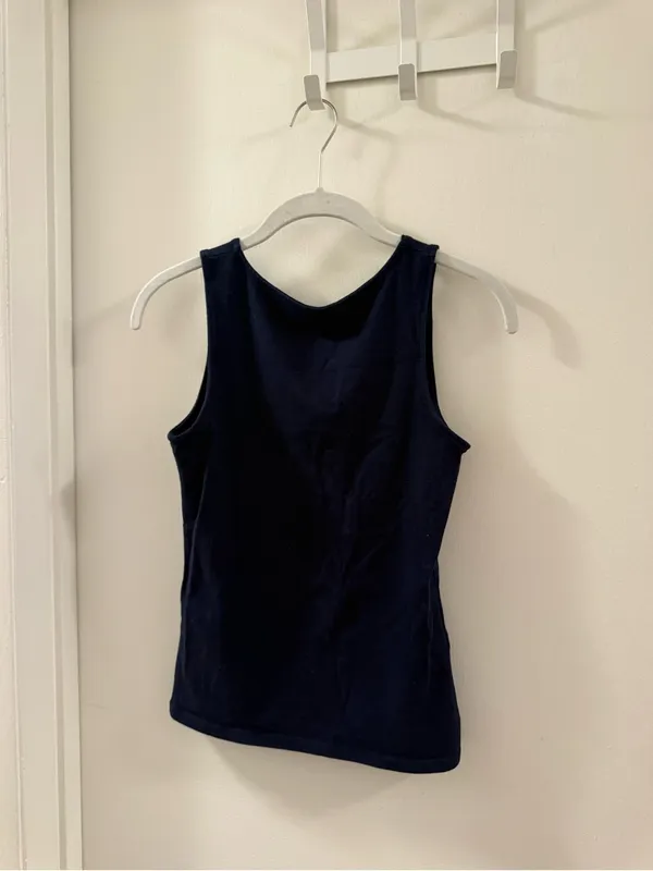 Brandy Melville Navy Crossover V-Neck Tank - Image 3