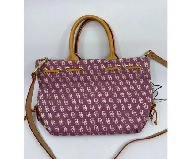 DOONEY & BOURKE Purple White Tan Tote Crossbodybag - Image 6