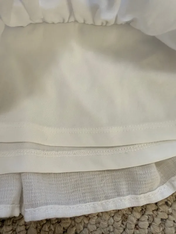 Altar’d State White Wrap Romper Dress Ruffle Tie Waist Cottagecore Bridal Medium - Image 6