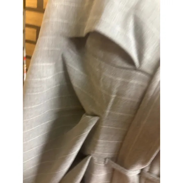 Free Assembly Gray And‎ White Pinstripe Pleated Belted Skirt Size 4 - Image 4