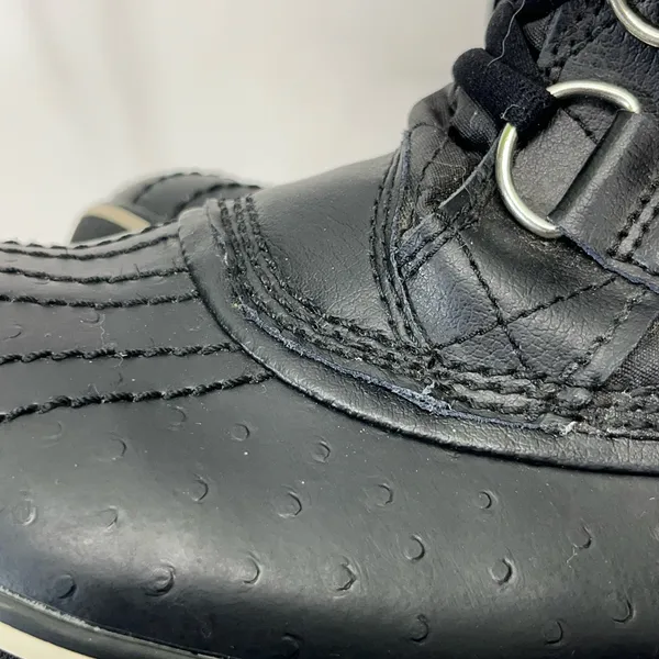 Sorel Tofino Quilted Snow Boots Women 8 Black W/Fur Waterproof Skiing Aspen Vibe - Image 9
