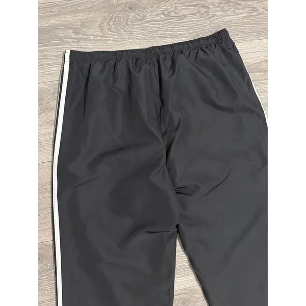 Y2K Adidas Women Black Three Stripe Track Pants L Mesh Lined Zipper Cuffs AZF001 - Image 13