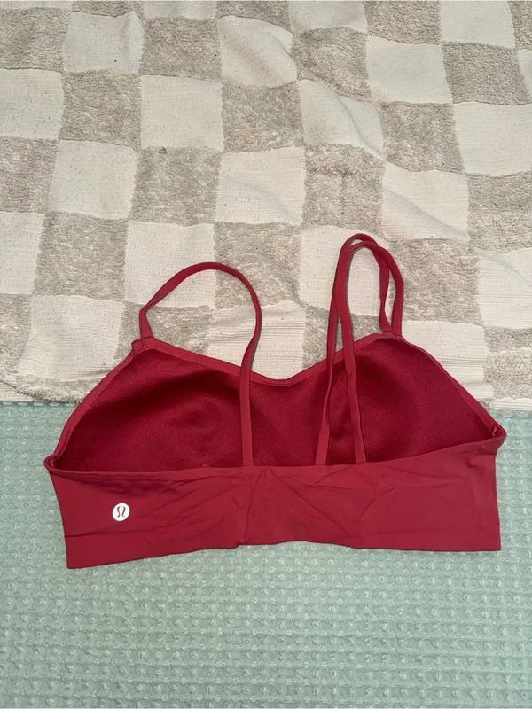 Lululemon Like a Cloud Bra Red Double Strap Bralette Light Support Womens M - Image 3