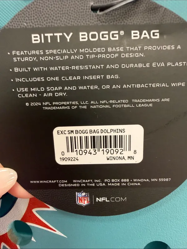 NWT BOGG NFL Miami Dolphins Bitty‎ Bag Teal EVA Tote Beach Tailgate Bag - Image 2