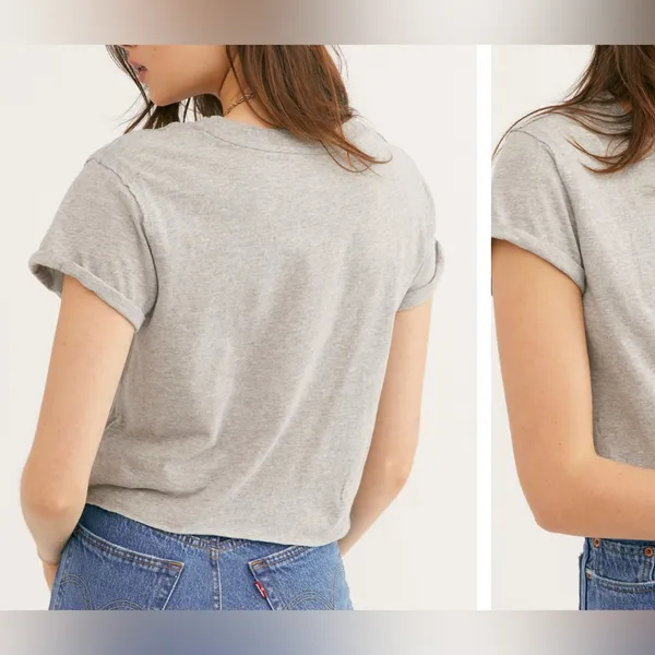 NWOT Free People We The Free The Perfect Tee - Heather Grey - Small - Image 4