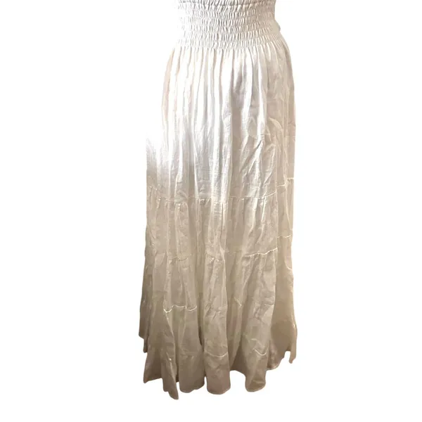LUSANA Archie Linen Open Back Maxi Dress‎ White NWT Sz 4 - Image 4